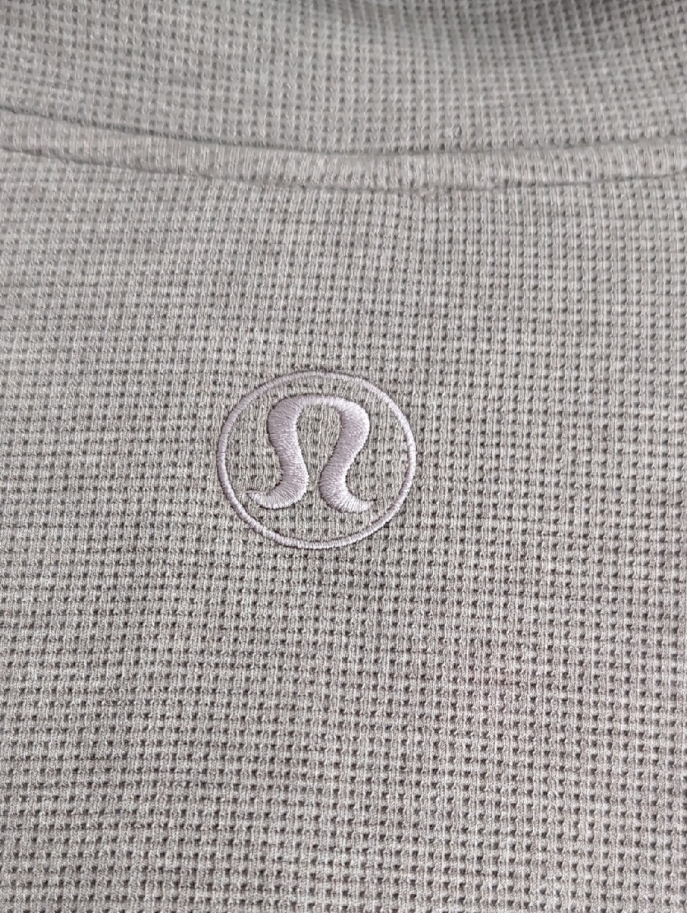 Lululemon Scuba Cropped Funnel-Neck Half Zip Waffle Heathered Warm Ash Grey - Picture 11 of 15